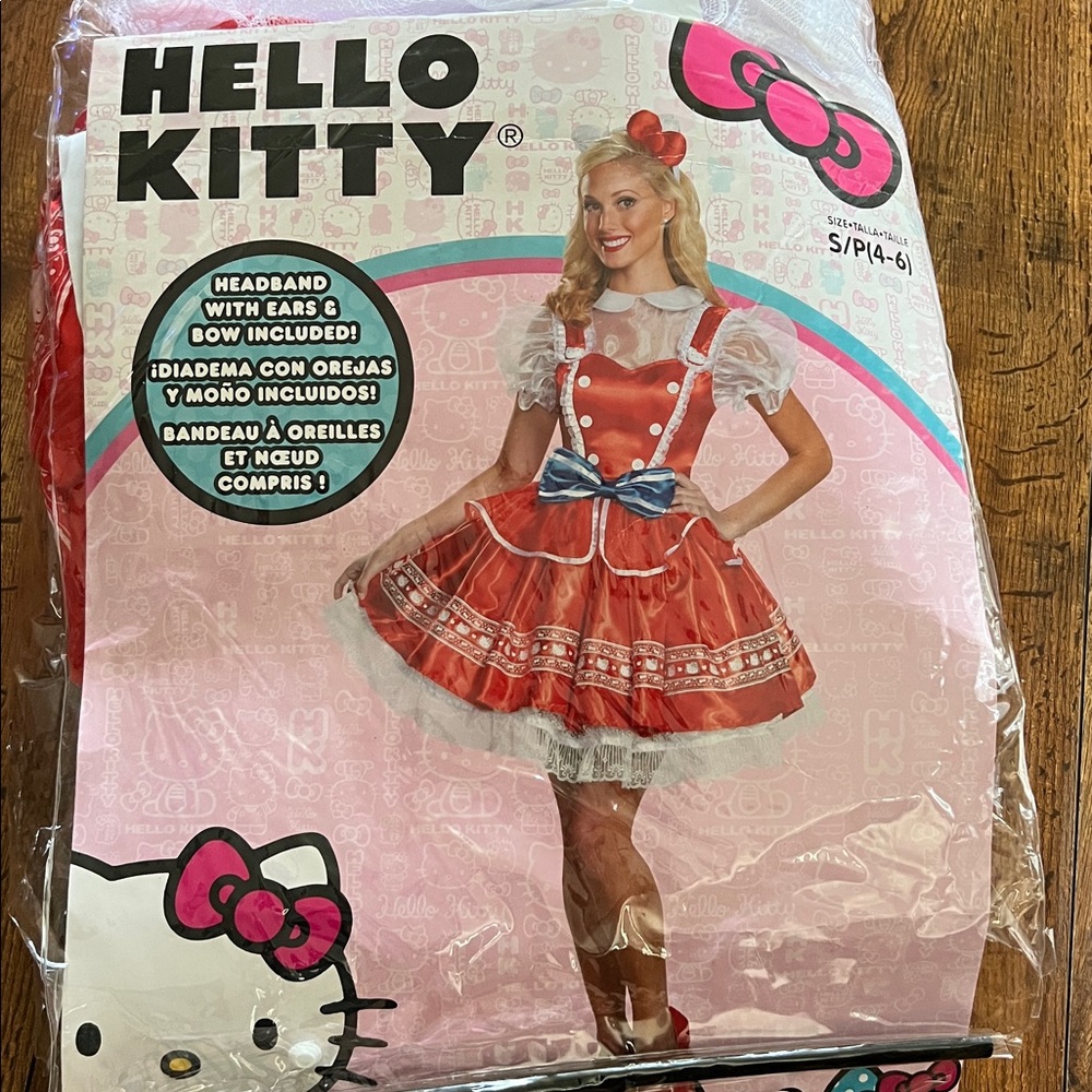 Hello Kitty Red and White Dress with Blue Bow